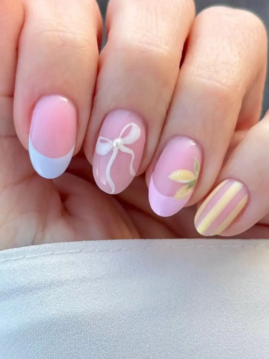 Pastel Ribbon and Lemon Accents