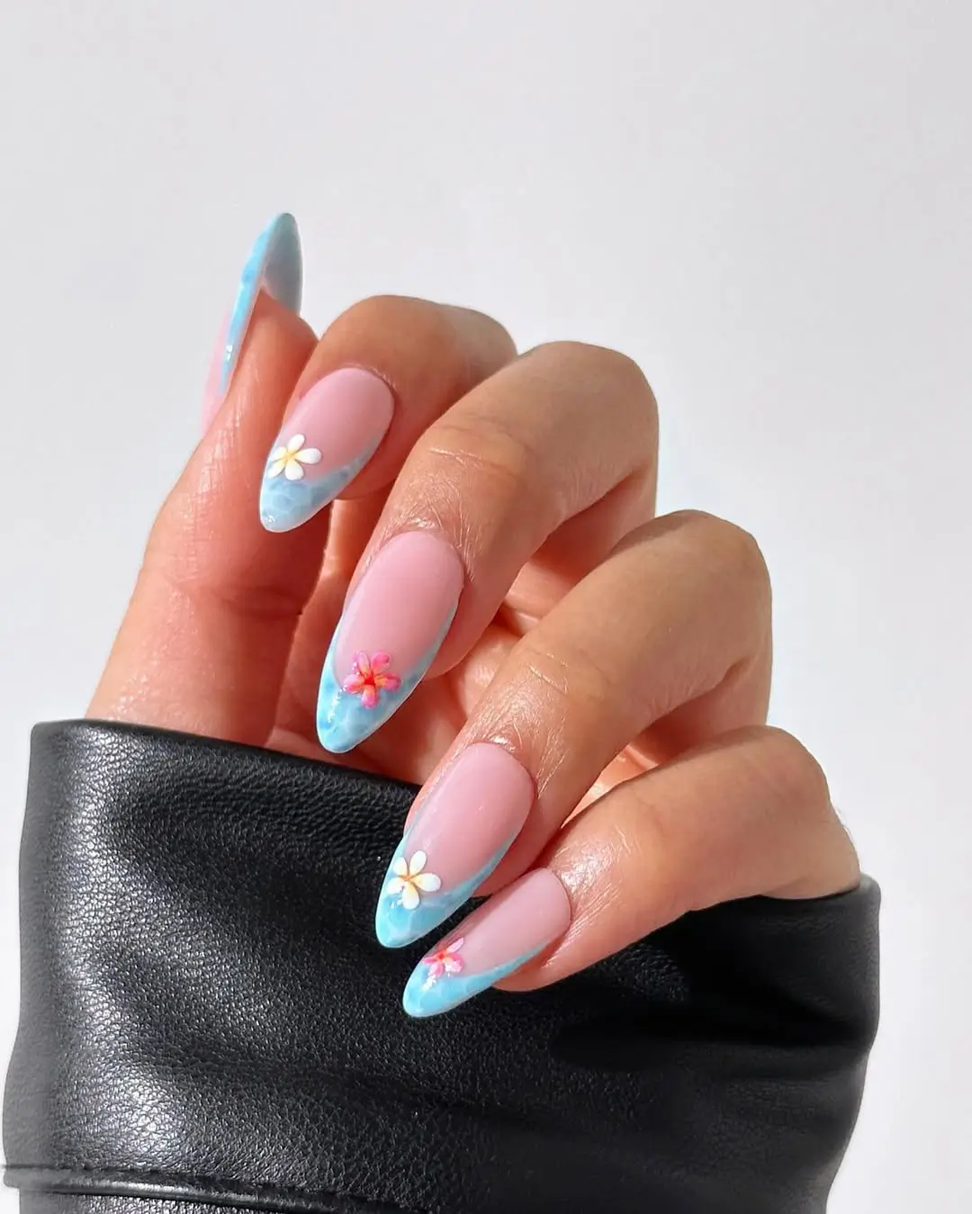 Tropical Ocean French Tips