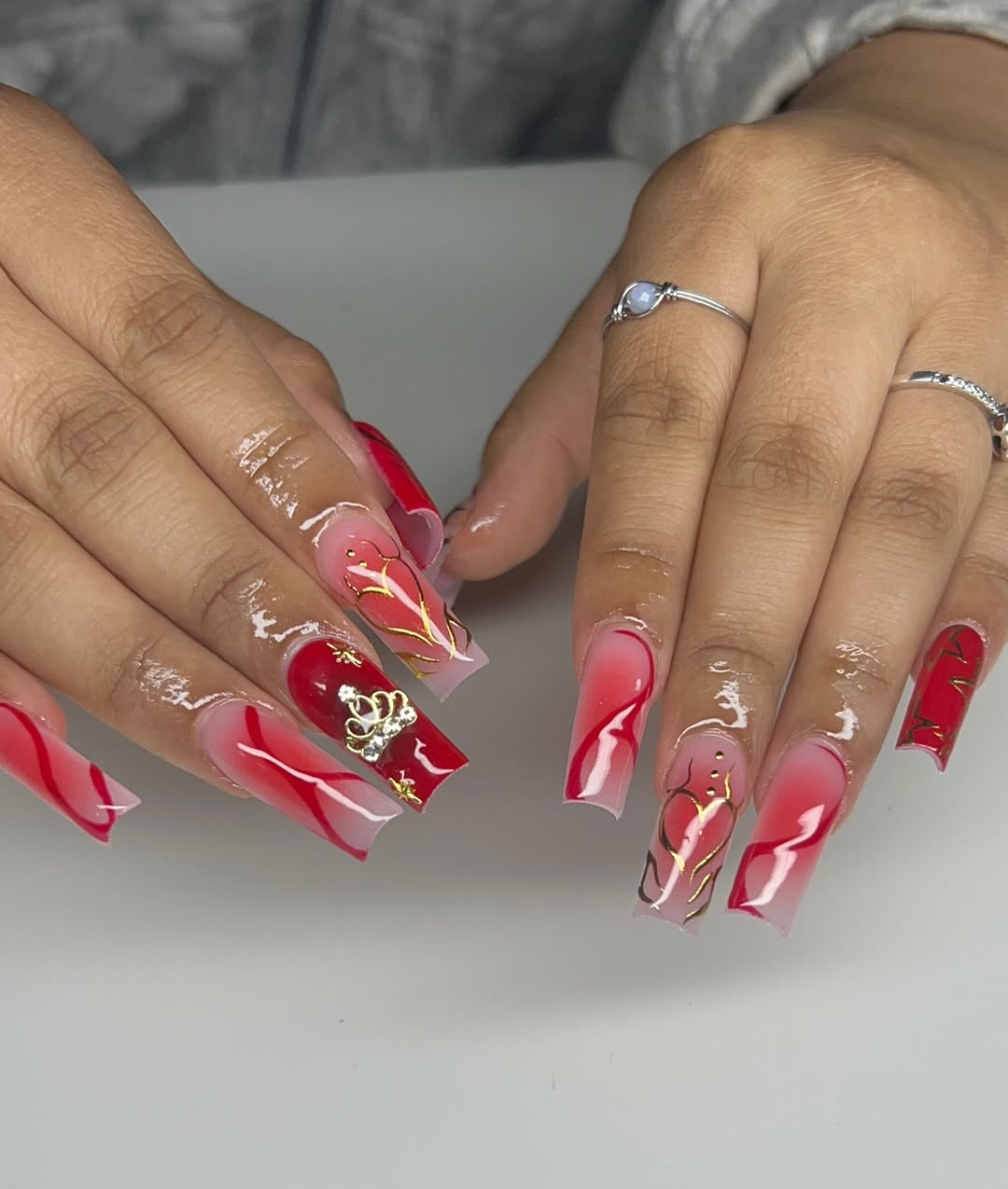 Airbrush Hearts And Golden Crown