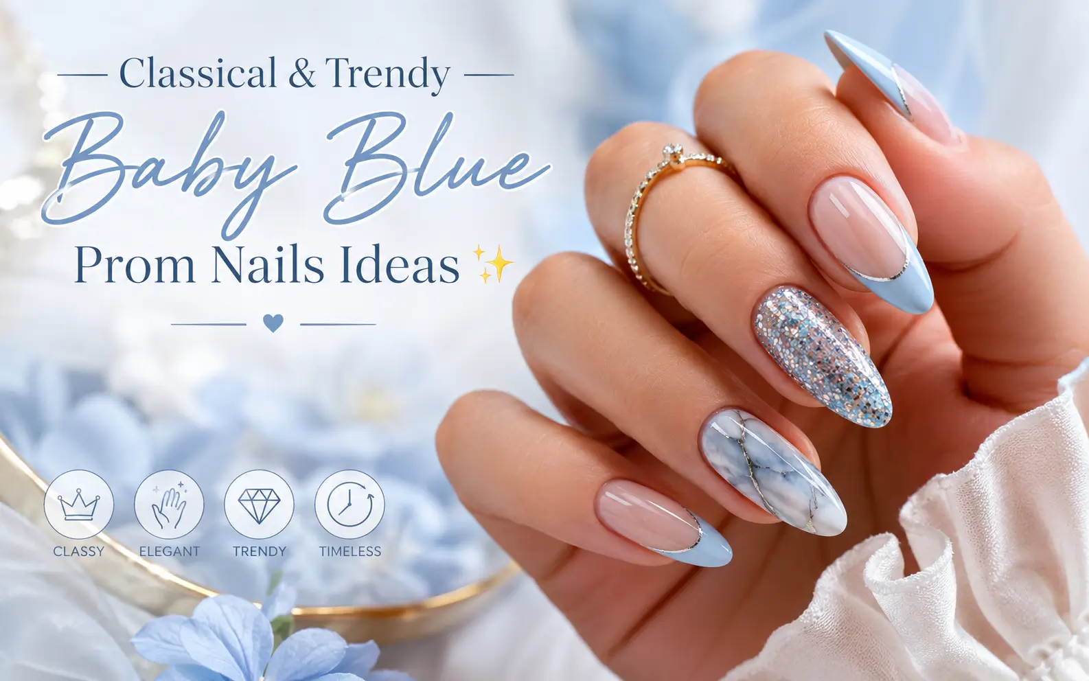 Baby Blue Prom Nails