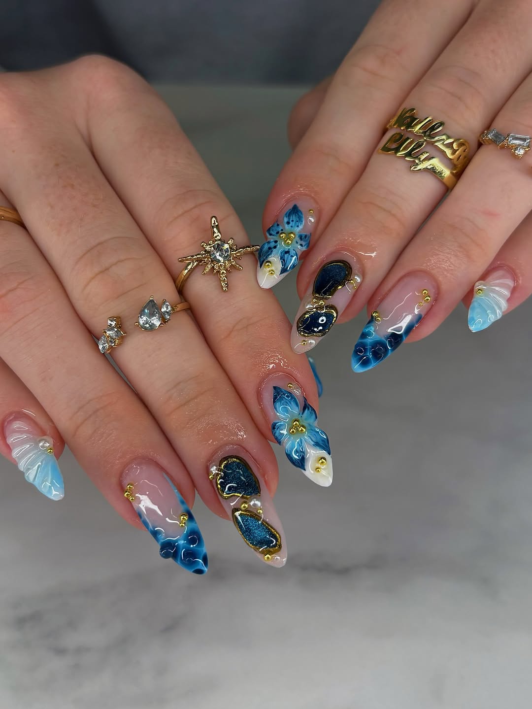 Bahamas Ocean Raised Nails