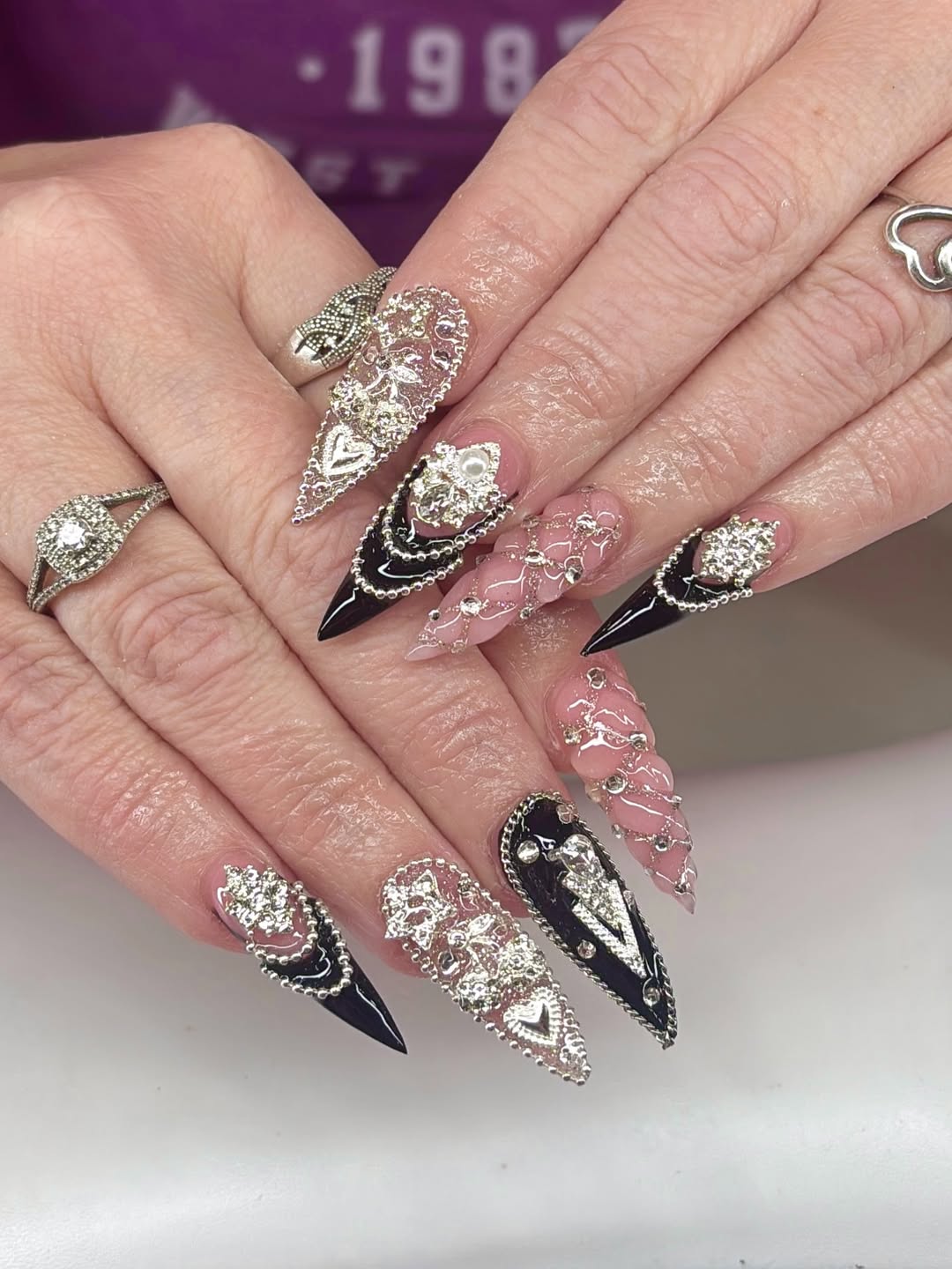 Bejeweled Black Stilettos
