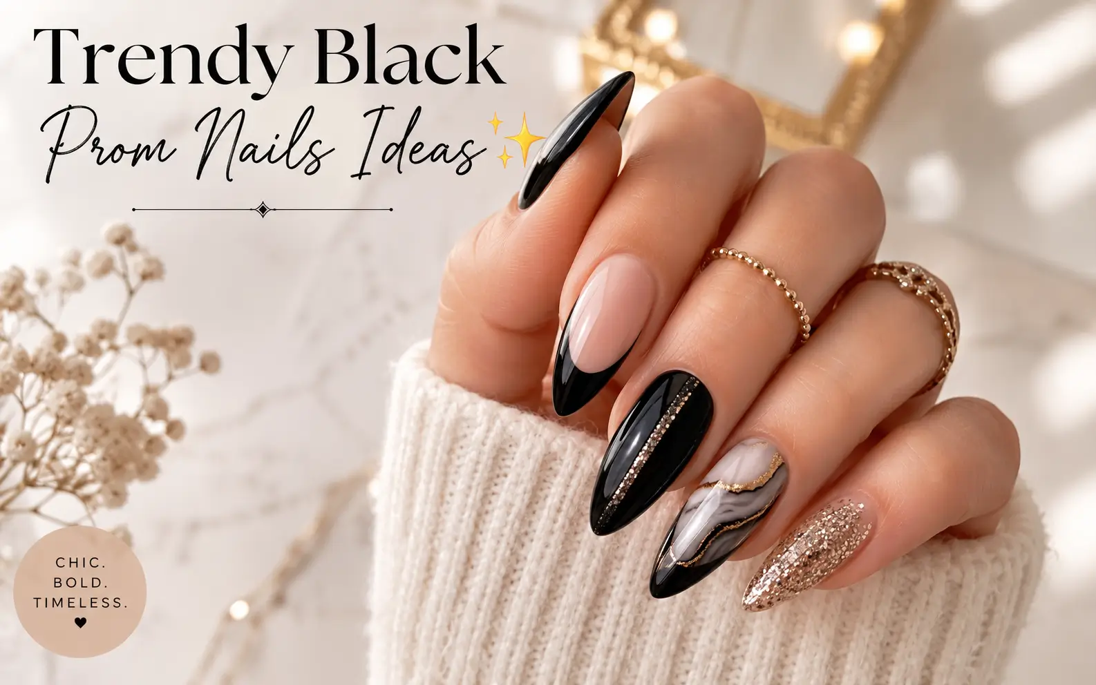 Black Prom Nails