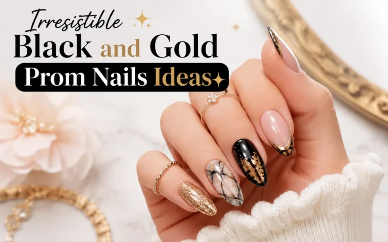 Black and Gold Prom Nails