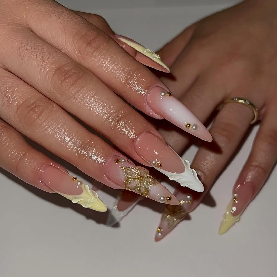 Buttercream Swirls and Metallic Blooms
