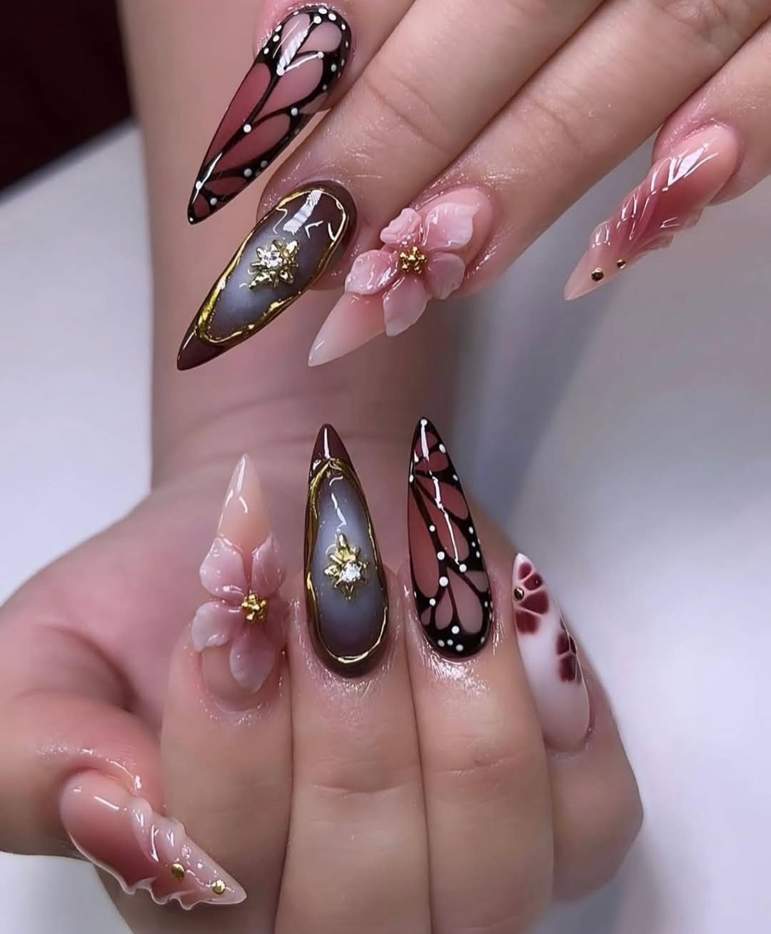 Butterfly Wings and Sculpted Flowers