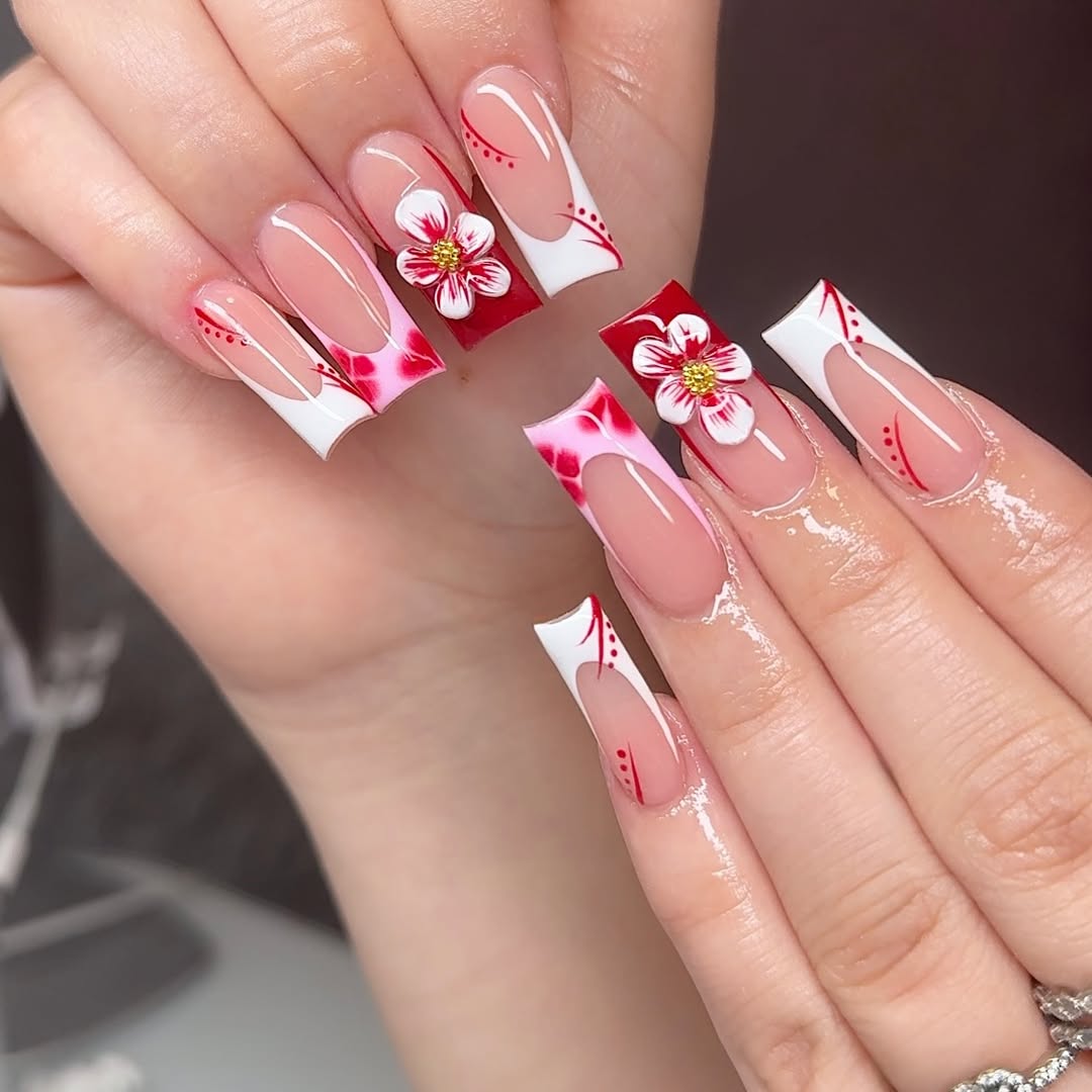 Crisp Square French and Floral Art