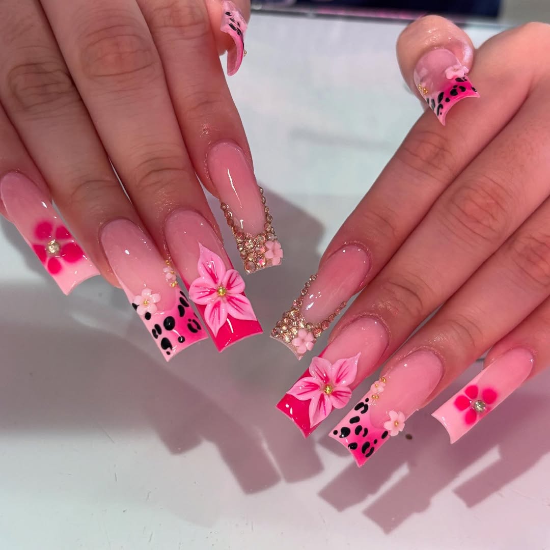 Crystal Encrusted Leopard Tips