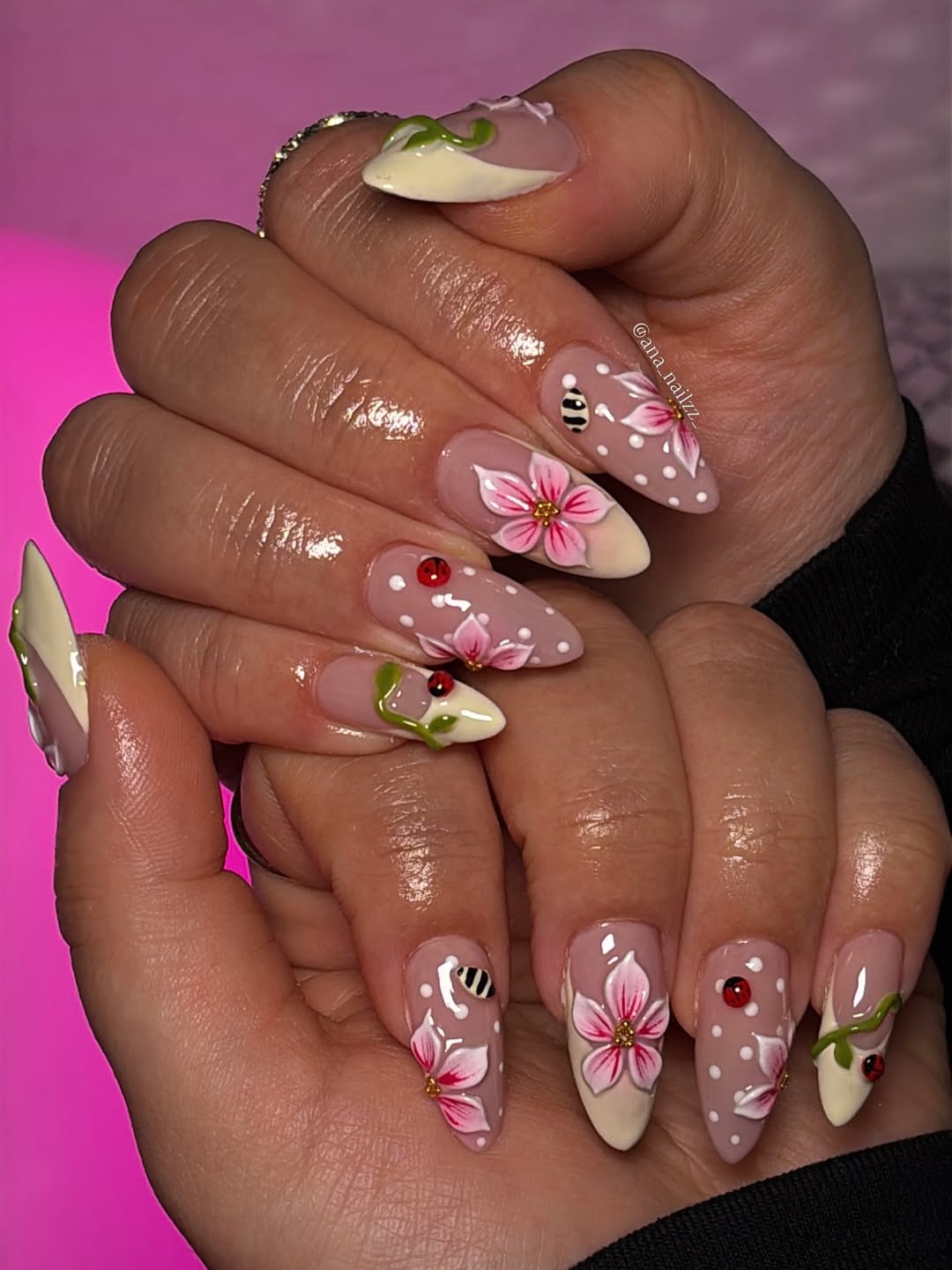 Delicate Garden Floral Manicure