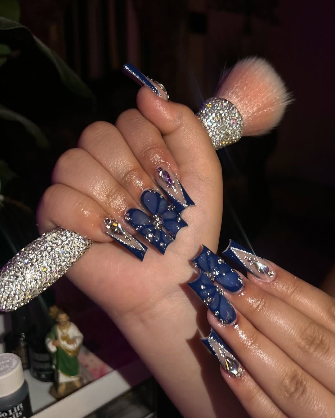 Dramatic Navy Bling Design