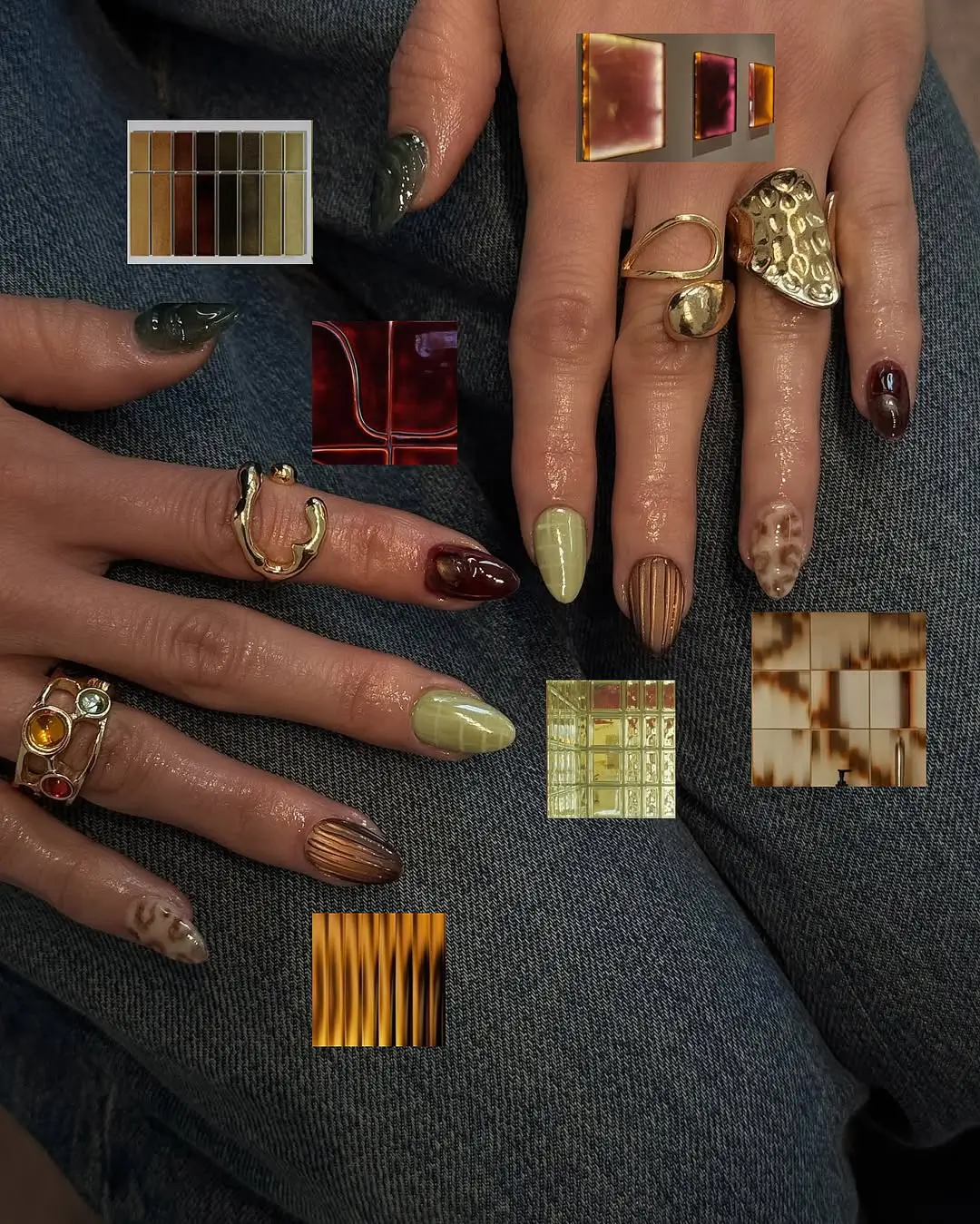 Earthy Glazed Tile Manicure