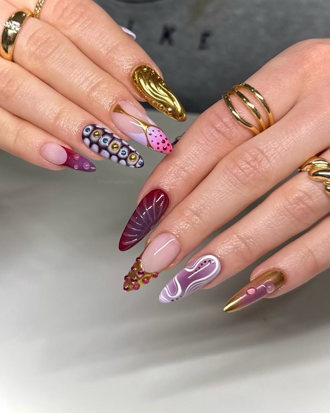 Eclectic Metallic and Purple Mix