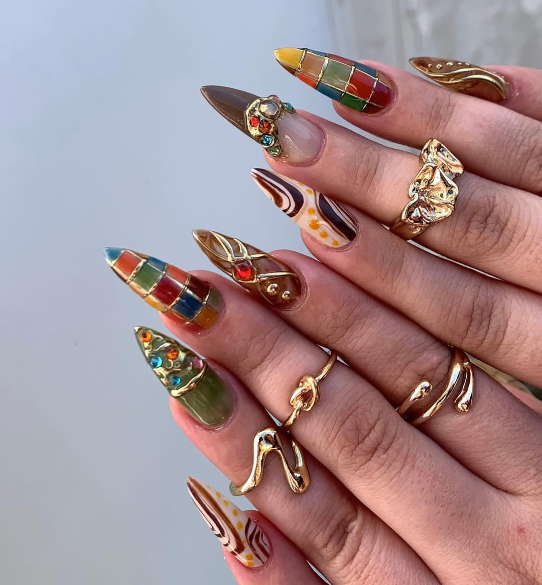 Eclectic Stained Glass and Gold Art