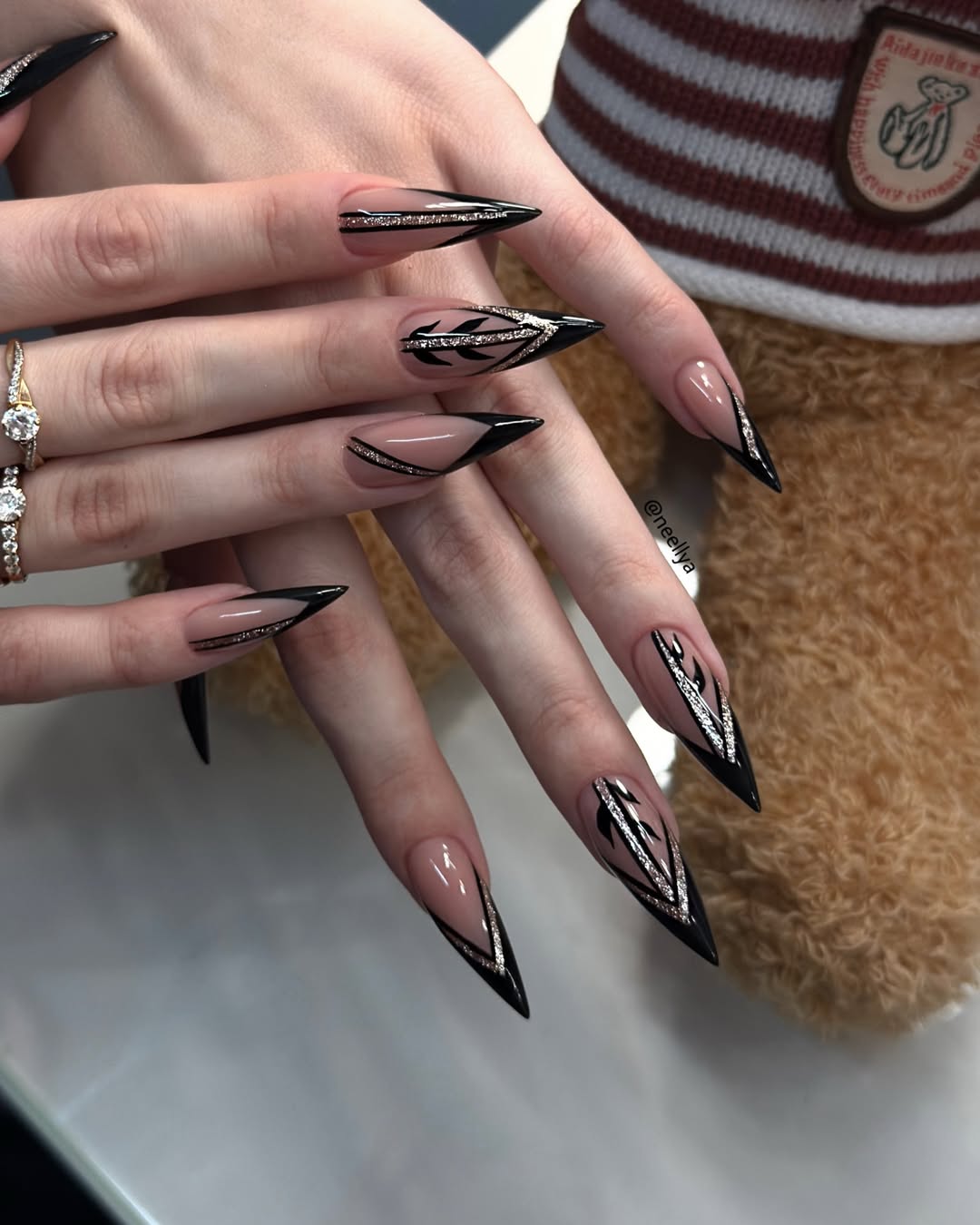 Geometric Chevron Glitter Stilettos