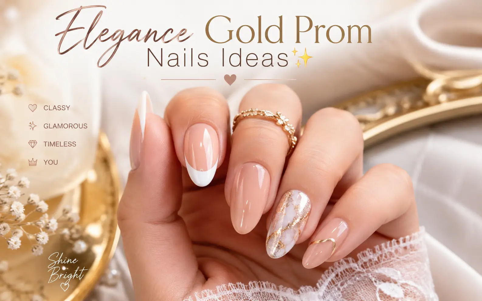 Gold Prom Nails