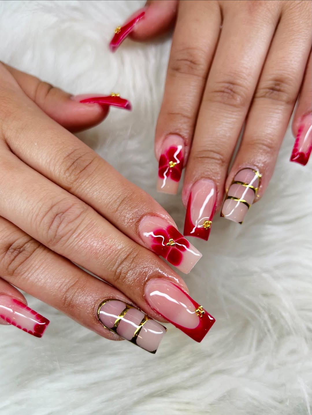 Golden Stripes and Crimson Petals
