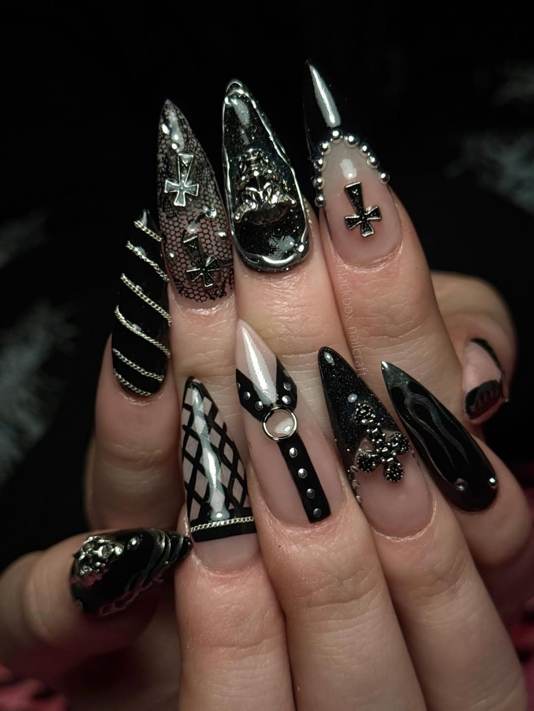 Gothic Lace And Chain Stilettos