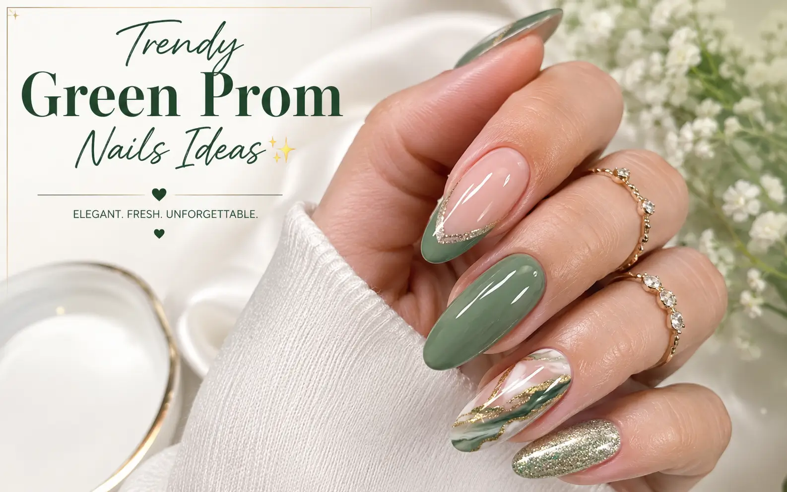 Green Prom Nails