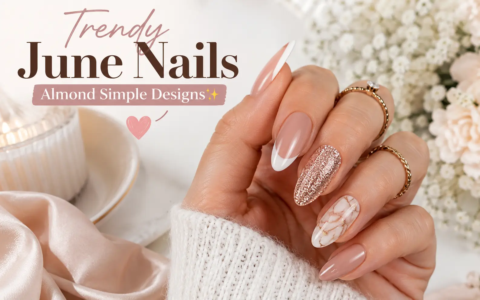 June Nails Almond Simple