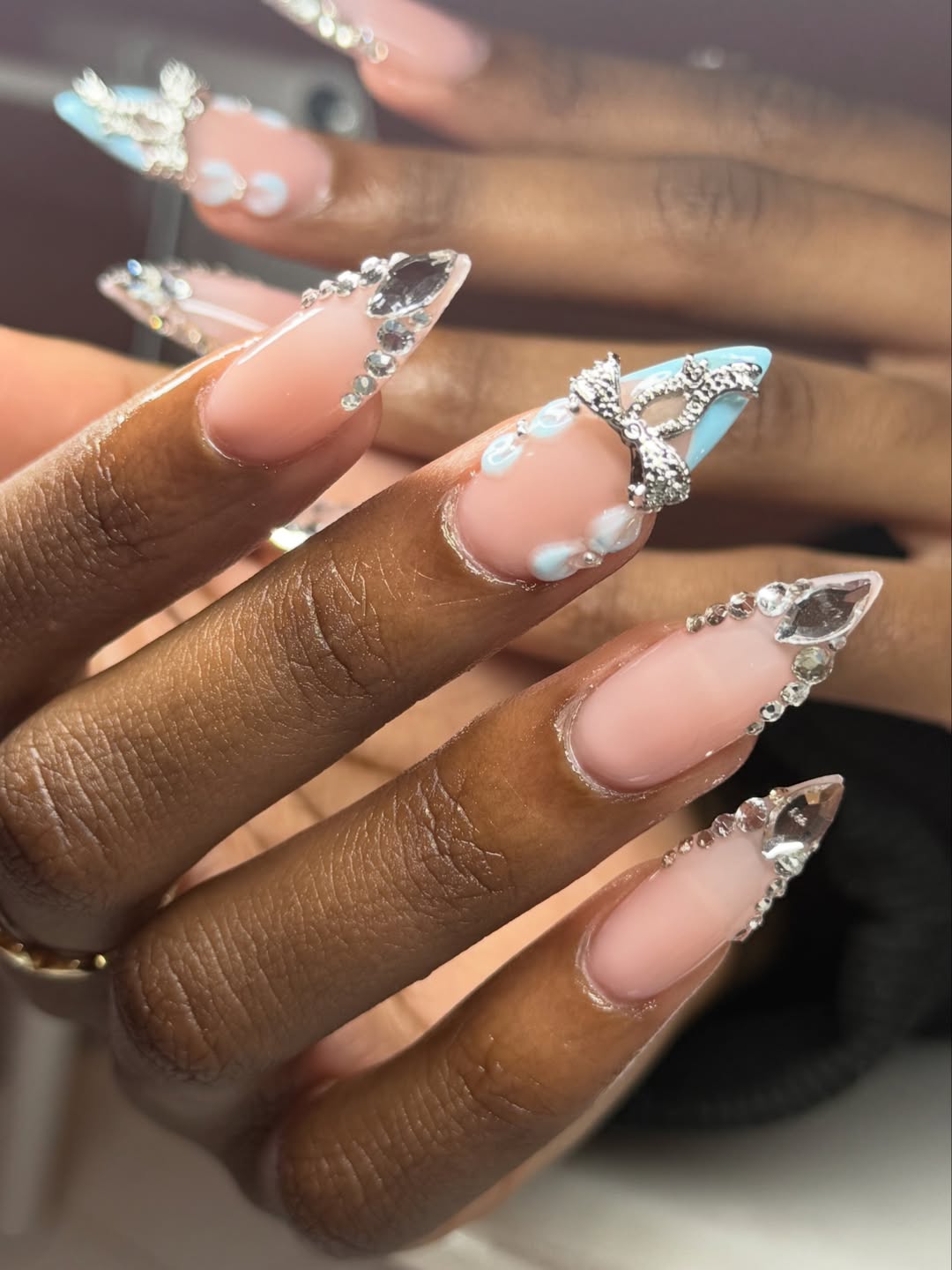 Light Blue Accents With Silver Bows