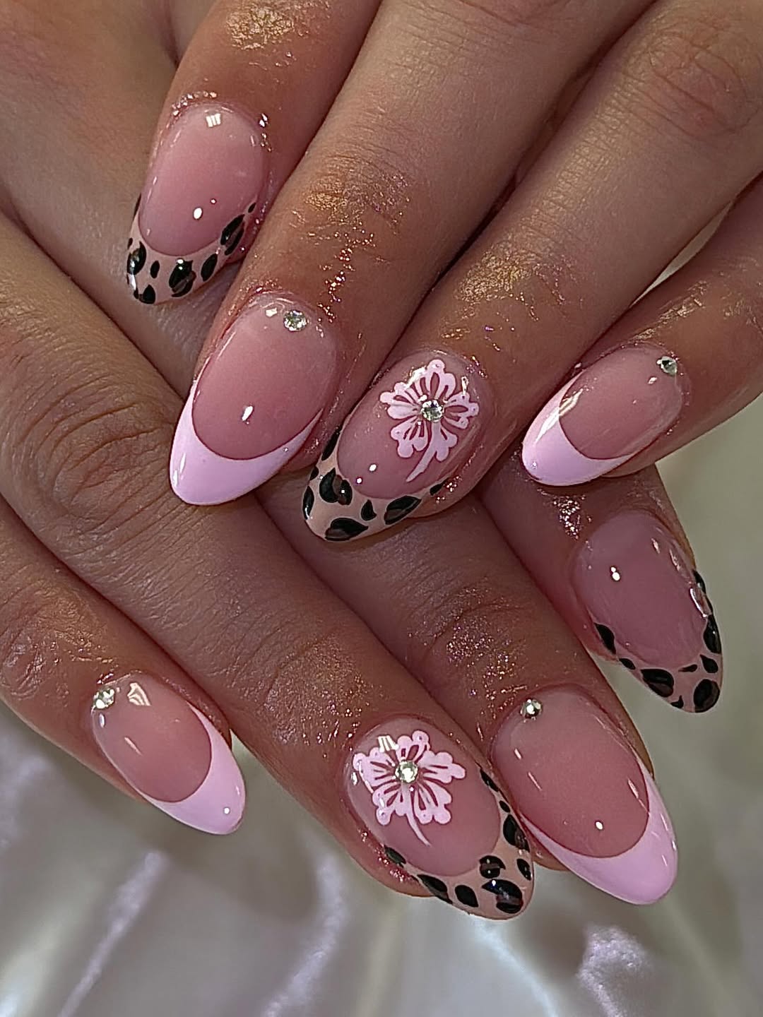 Light Pink and Leopard Print Tips