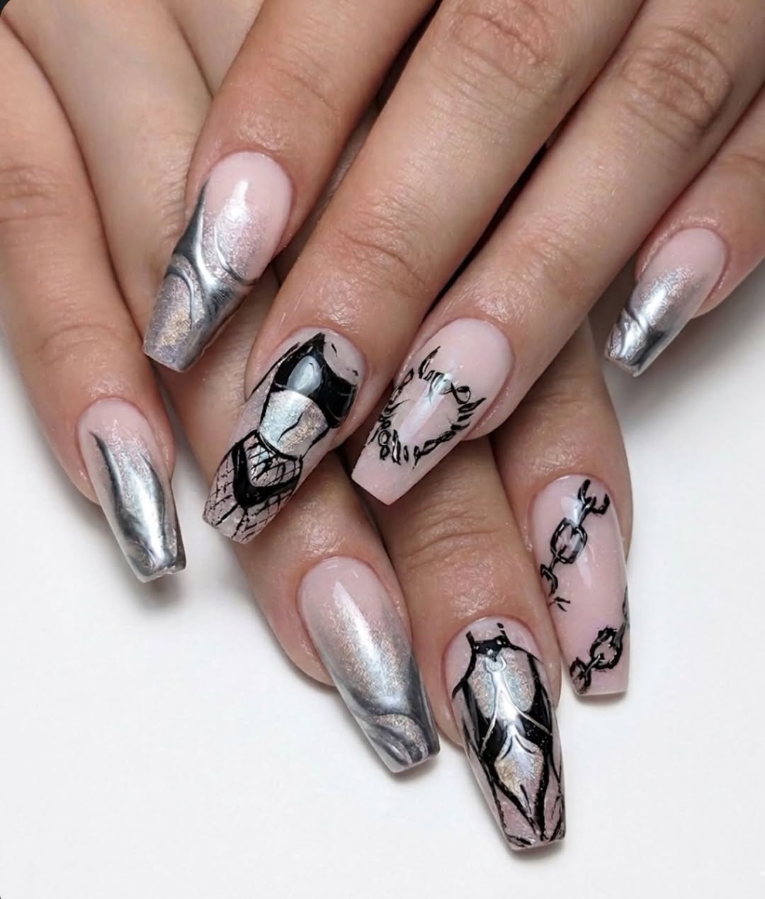 Liquid Silver With Dark Gothic Art