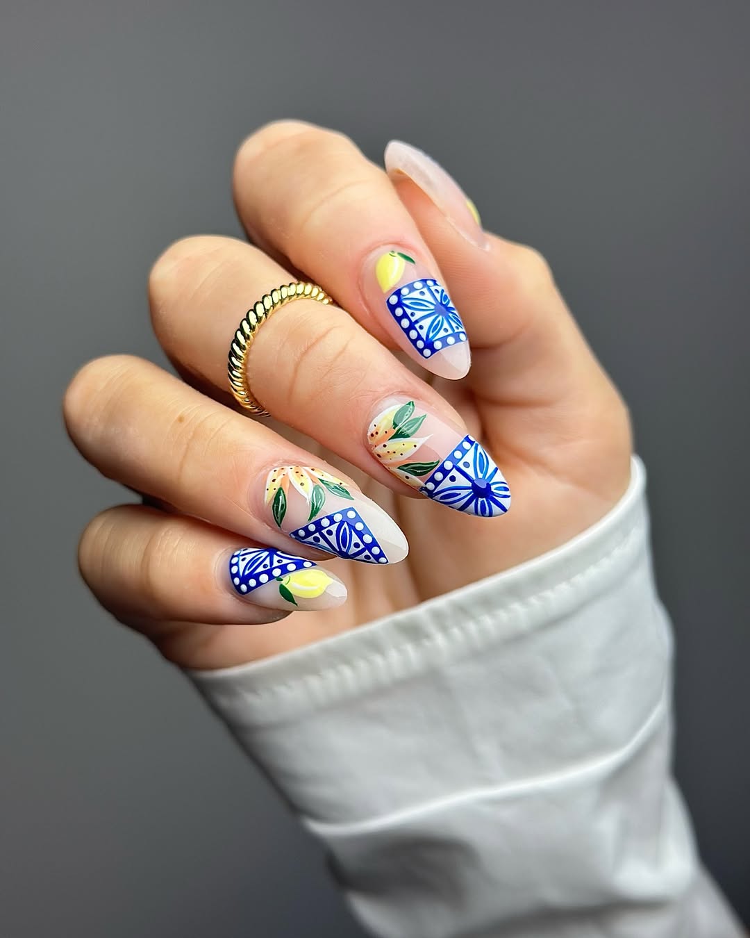 Mediterranean Tile & Lemon Nails