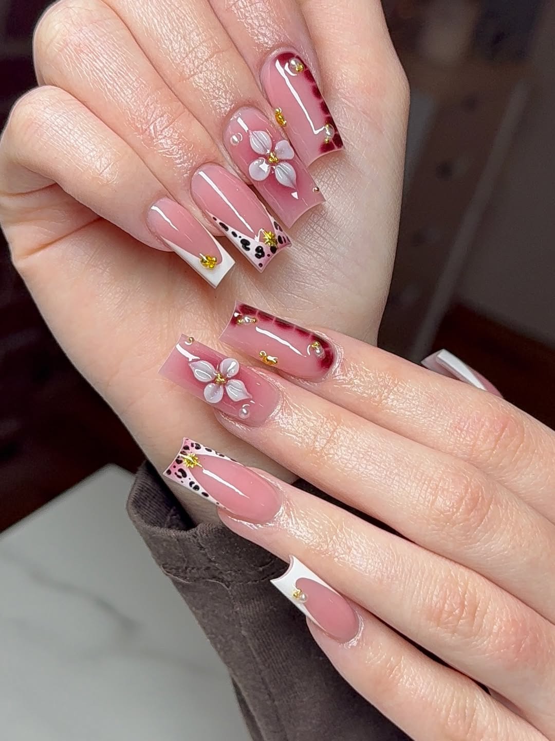 Mixed Leopard and Floral Squares