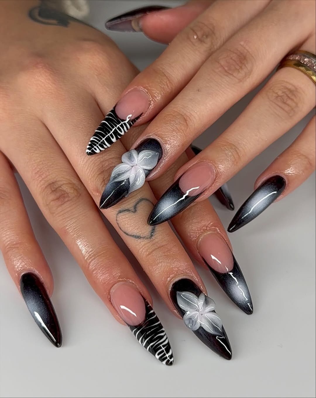 Monochrome Abstract Stilettos