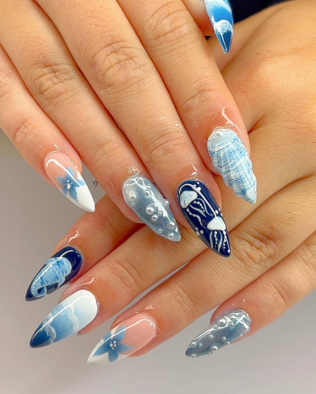 Ocean Life Jellyfish Nails