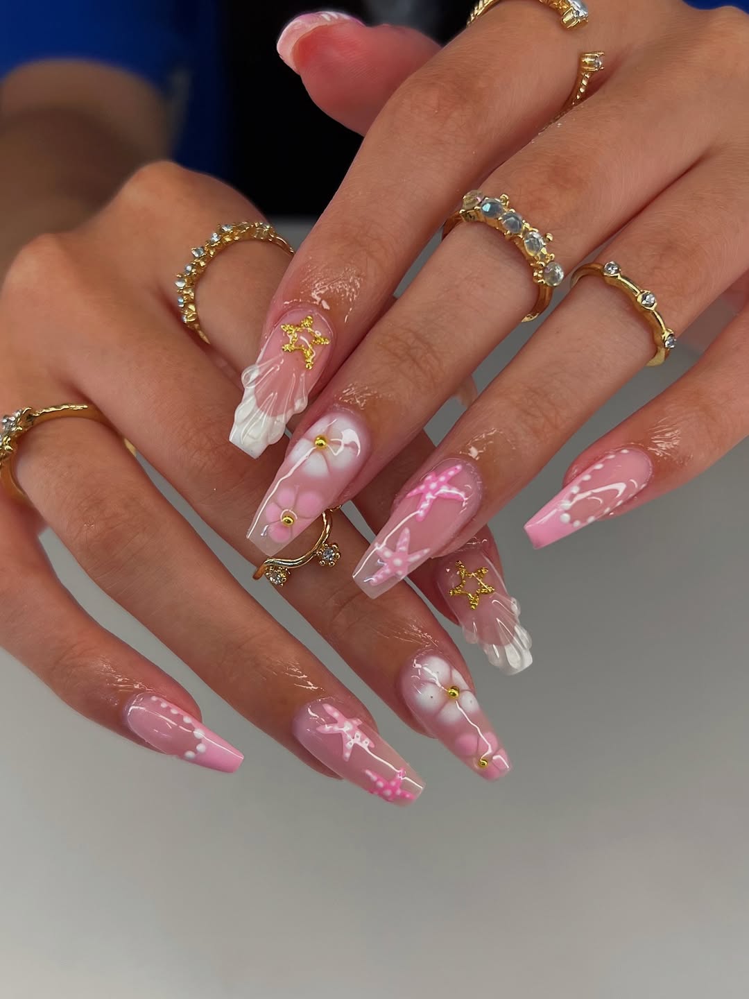 Pale Pink Ocean Elements
