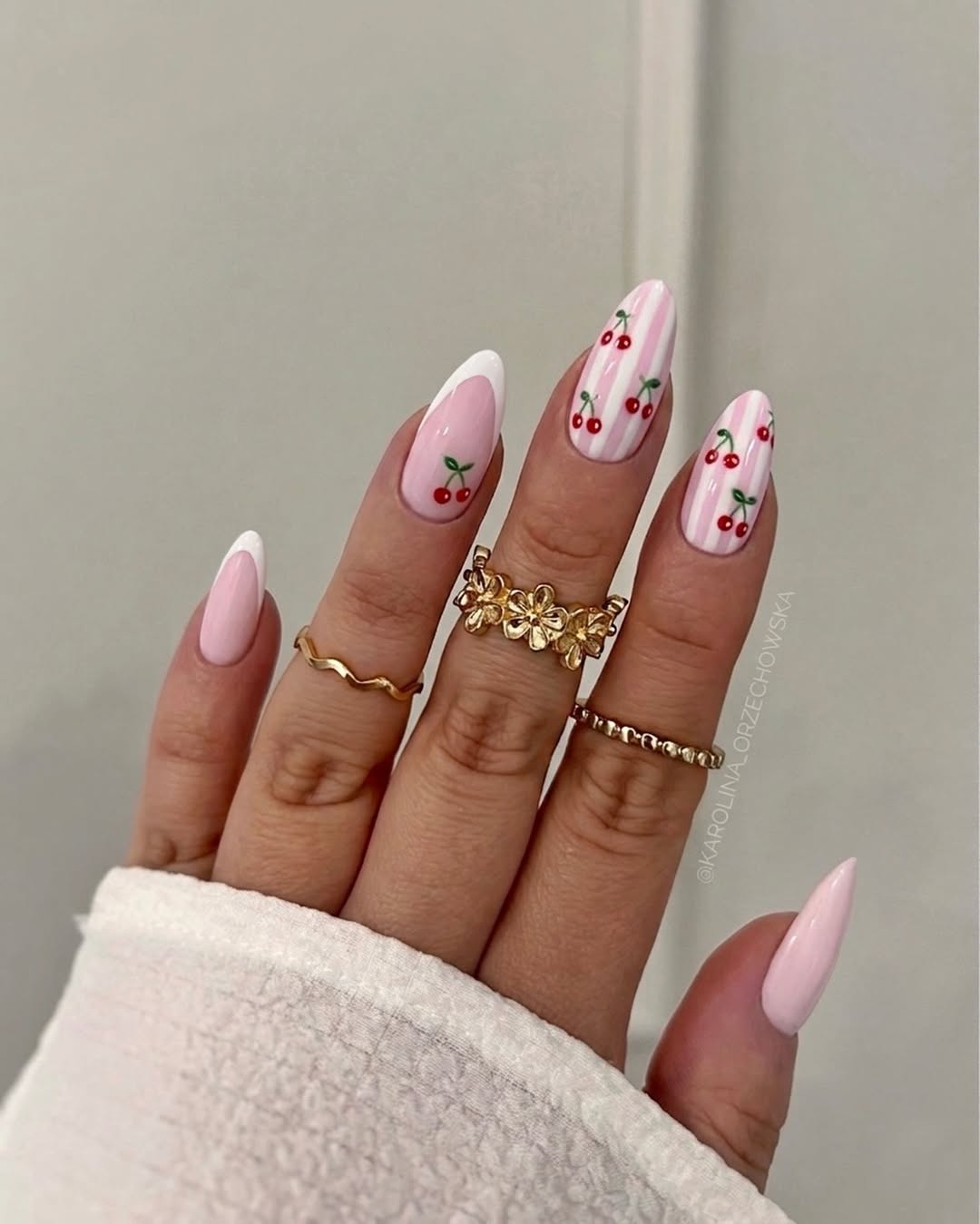 Pastel Pink and Cherry Pattern