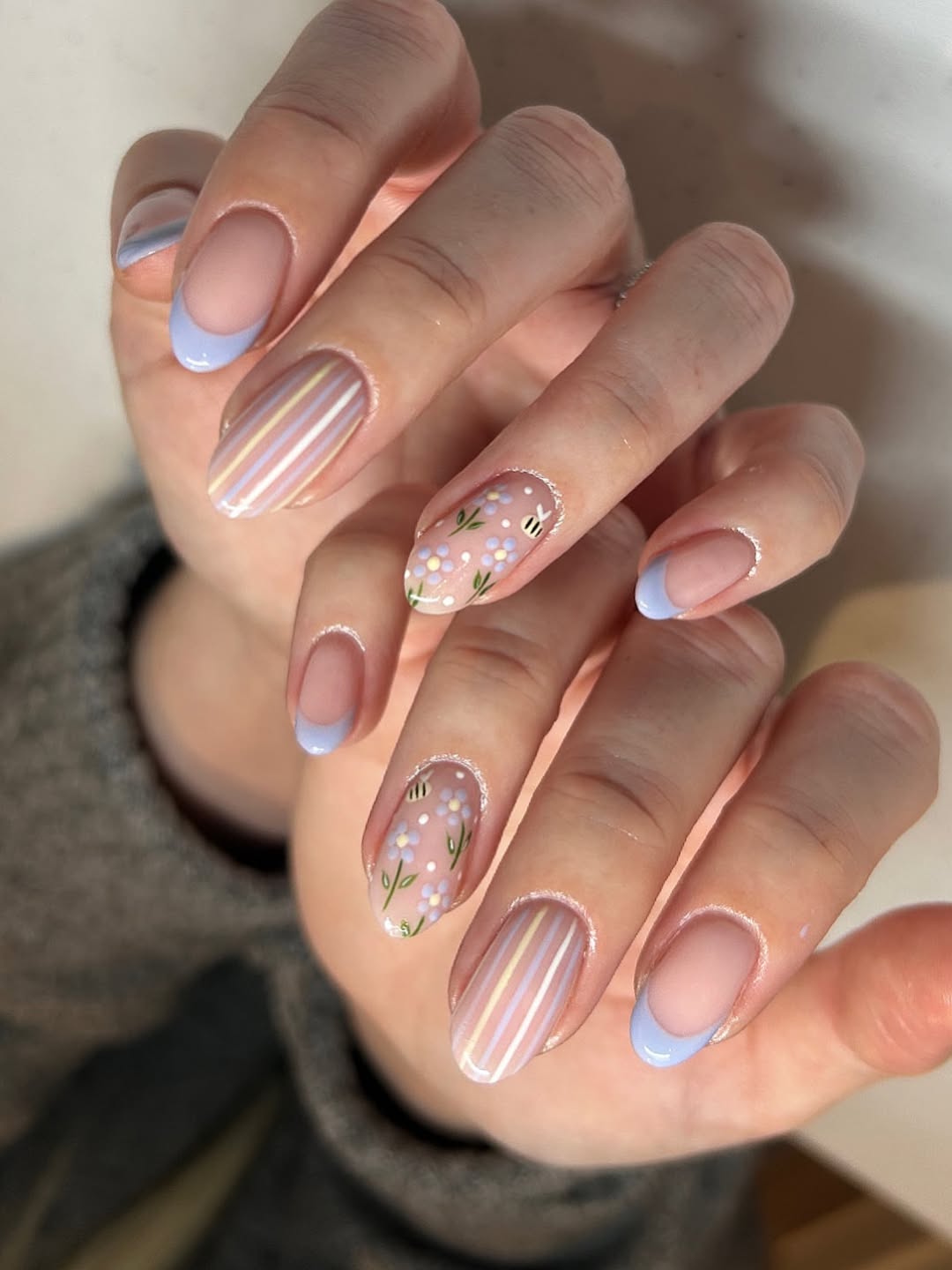 Pastel Stripes and Spring Bees