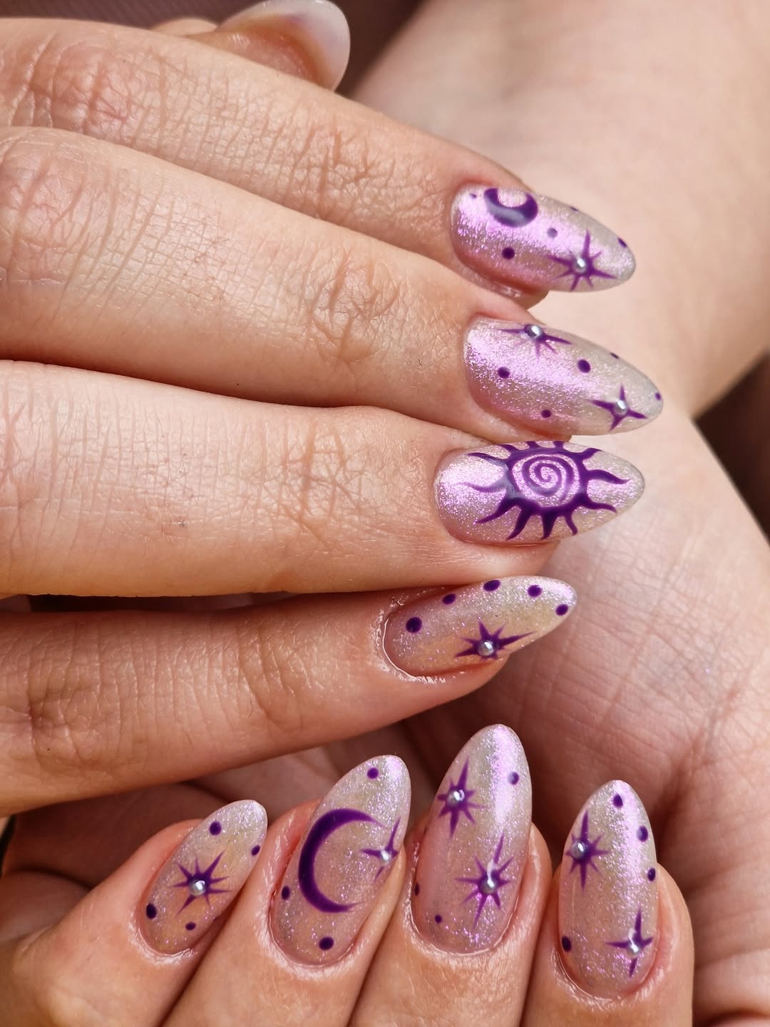 Pearlescent Purple Celestial Manicure