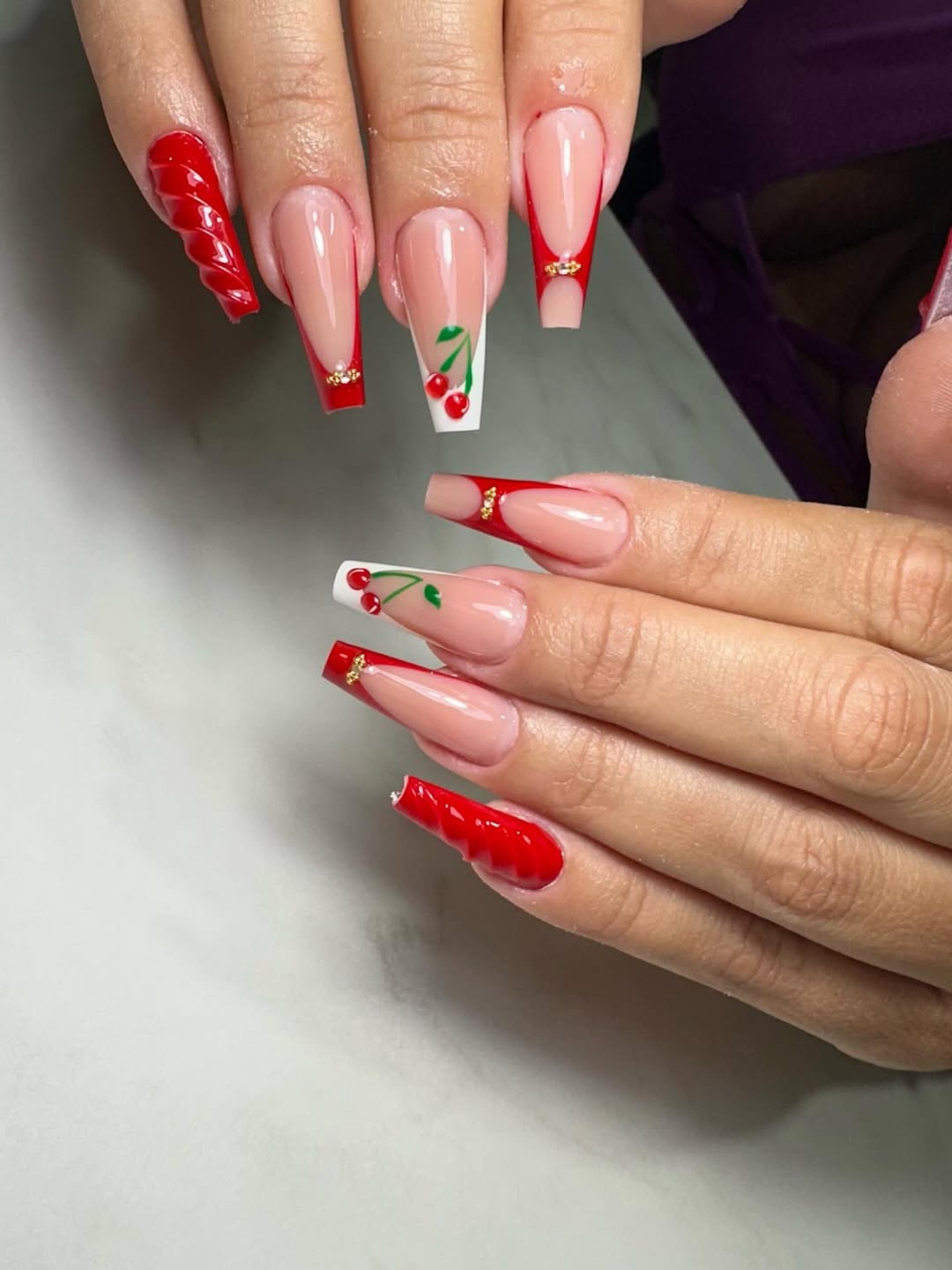Pointed French and Fruity Accents
