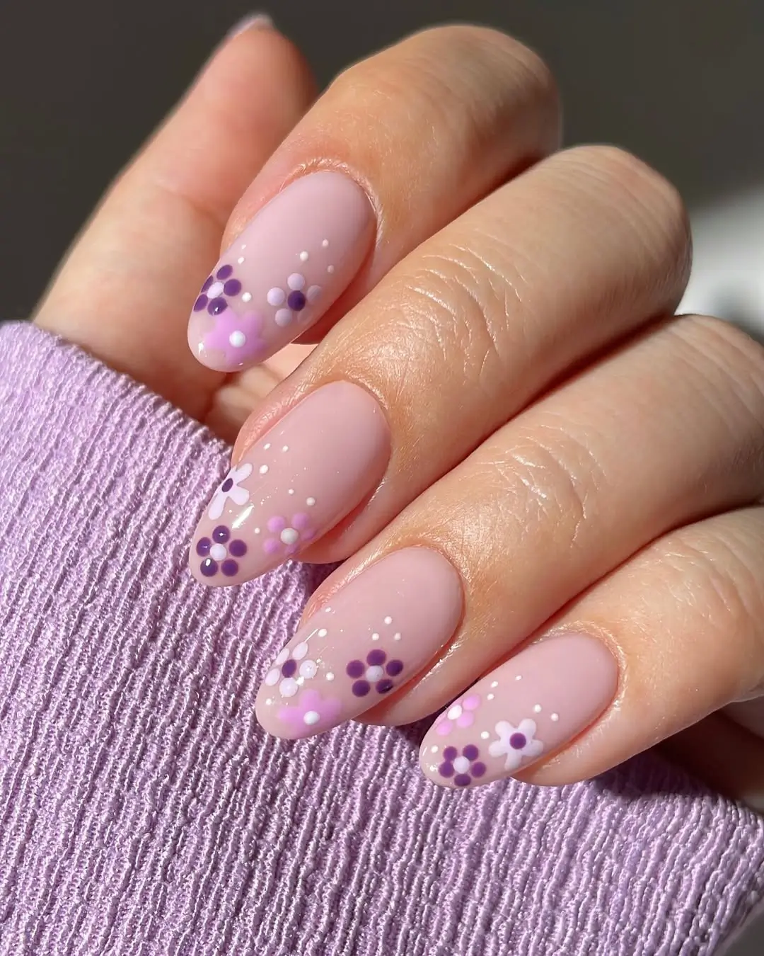 Purple Dotted Flowers