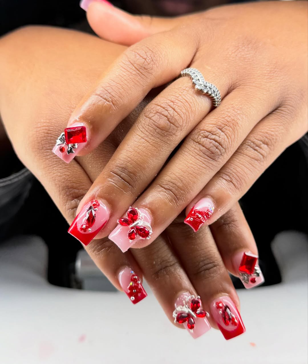 Red Gem Butterfly Accents