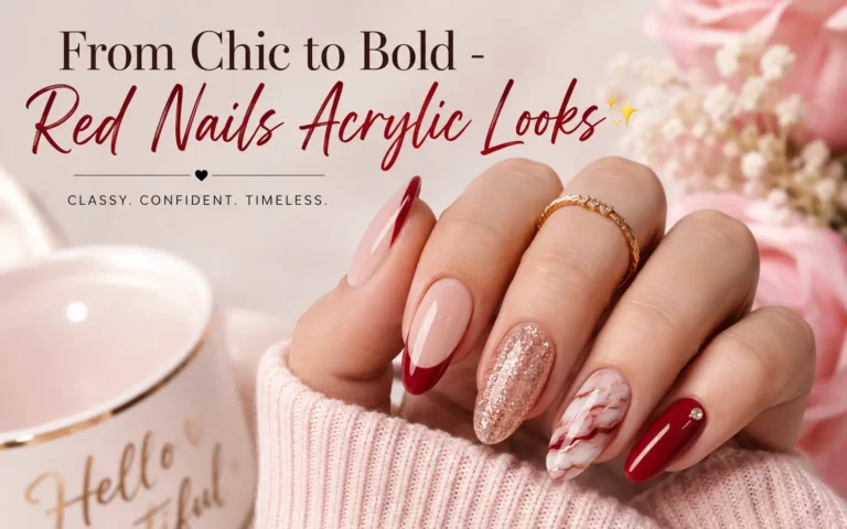Red Nails Acrylic