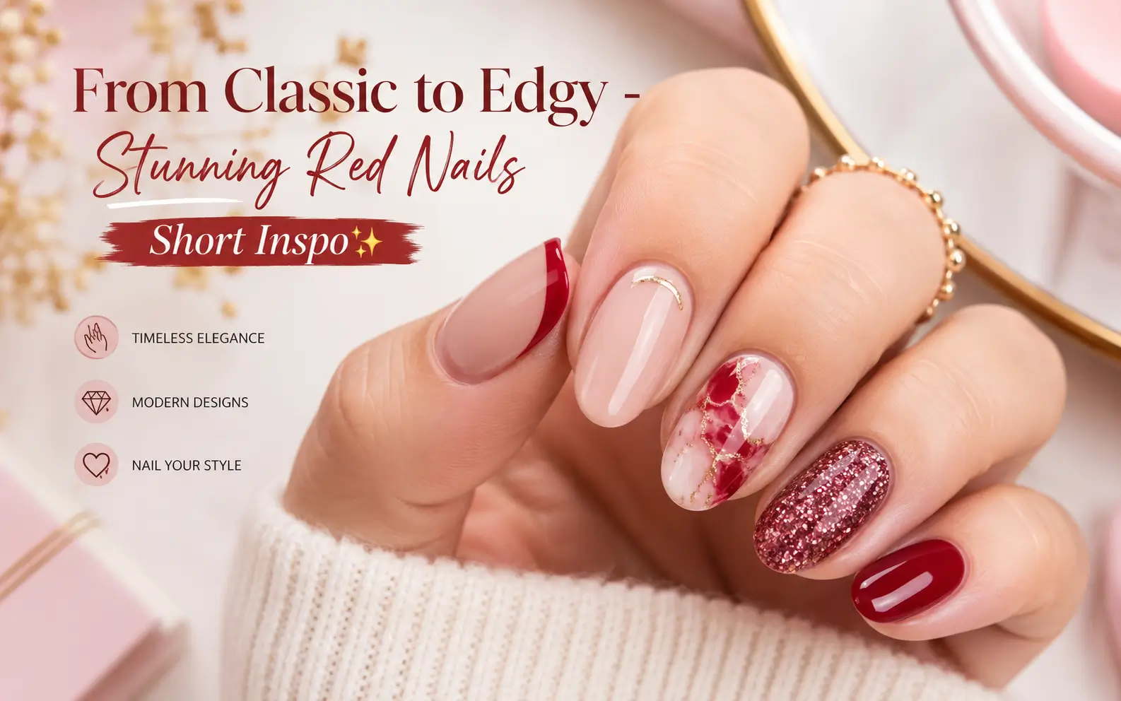 Red Nails Short