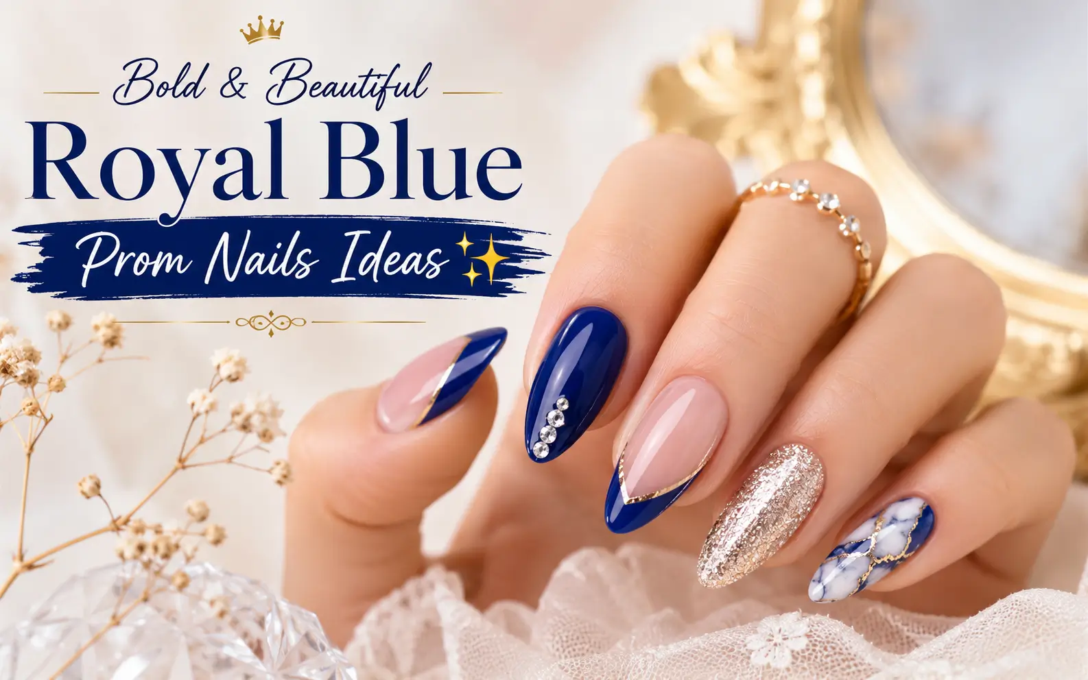 Royal Blue Prom Nails