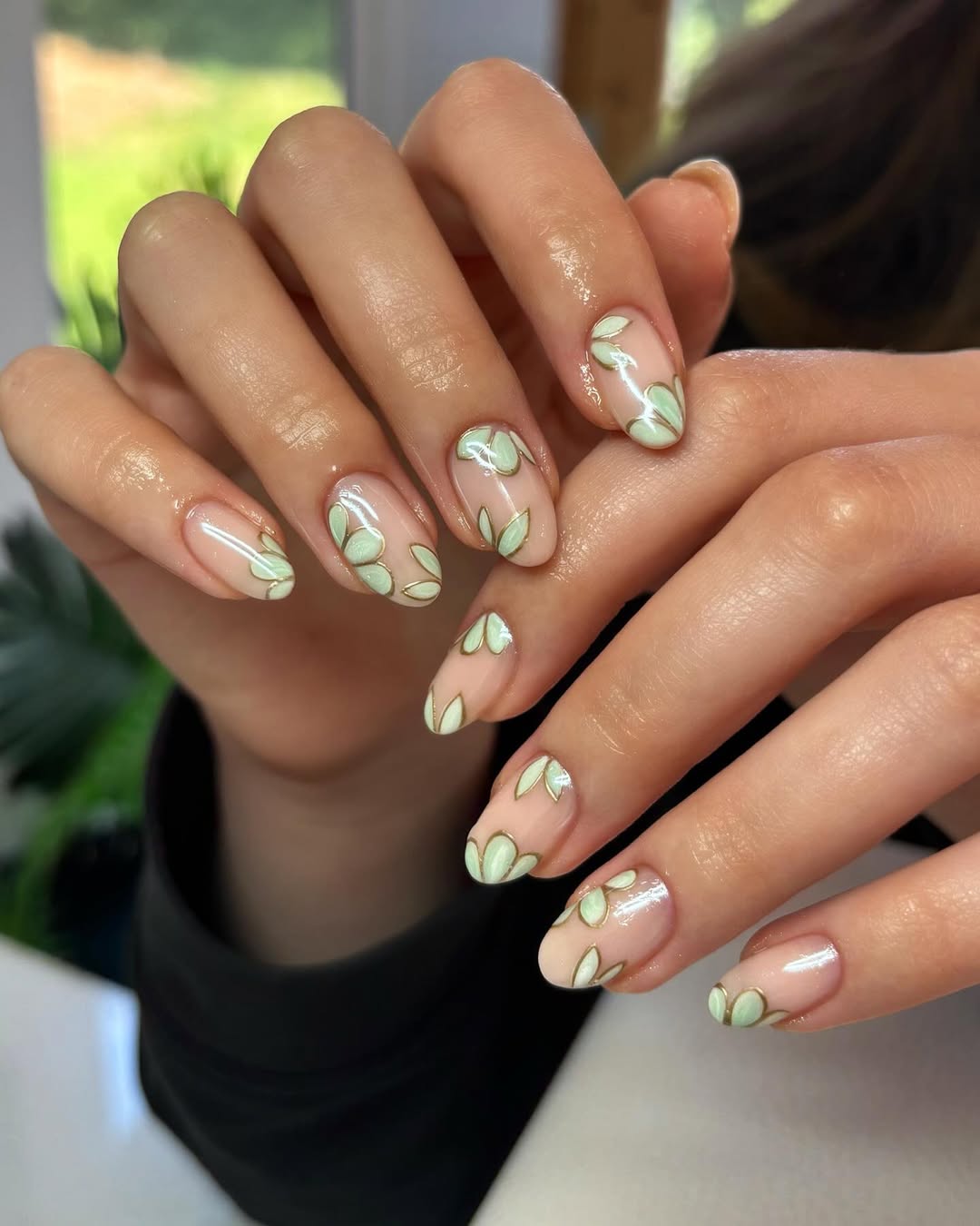 Sage Green and Gold Petals