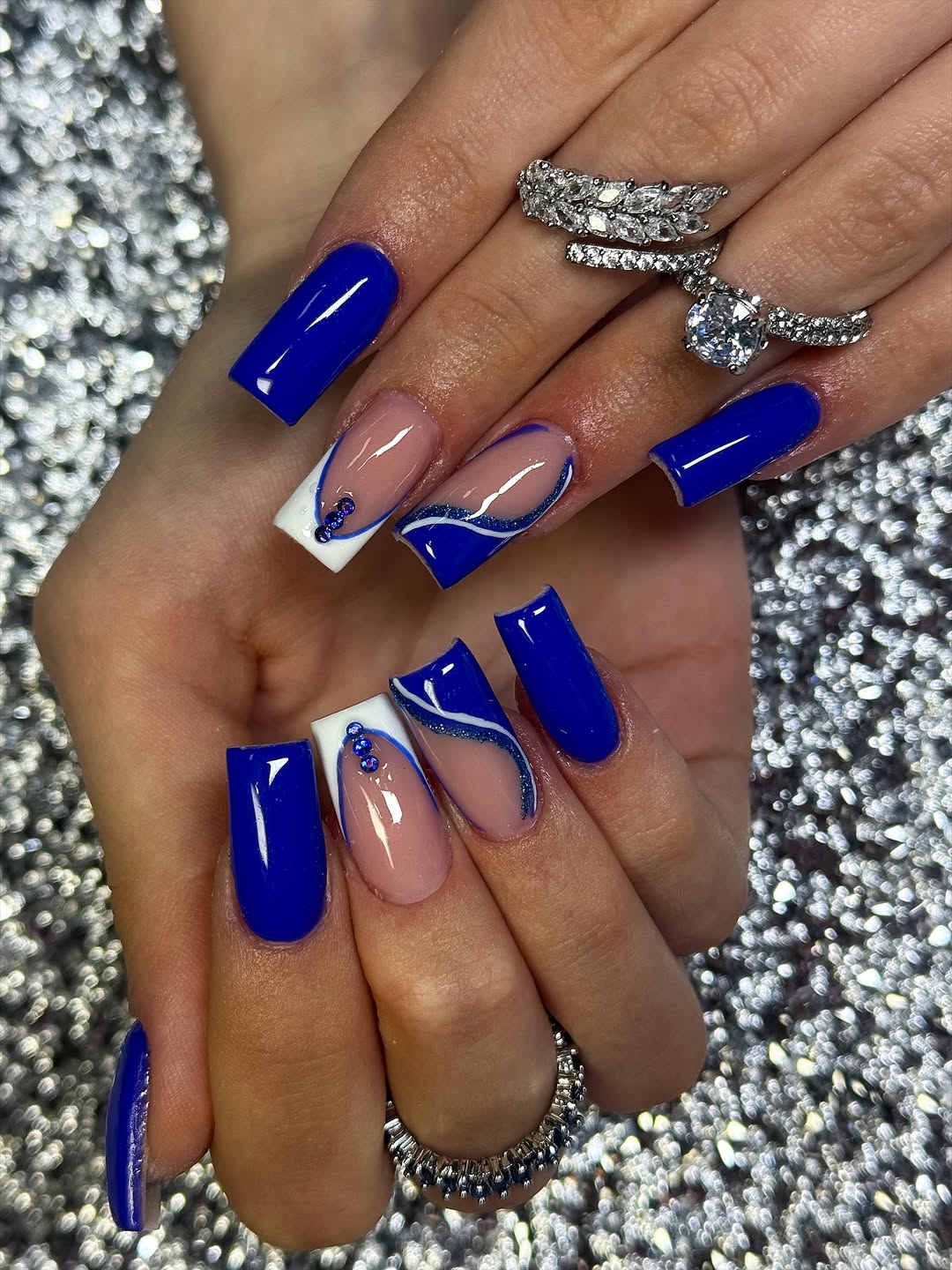 Sapphire Swirls and Solid Gloss