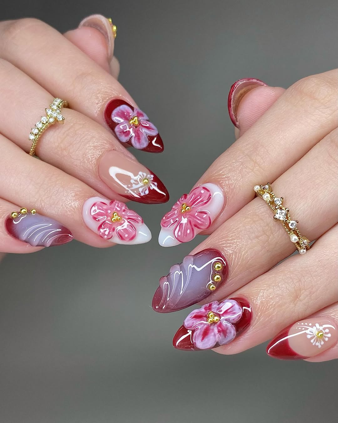 Sculpted Scarlet Blooms