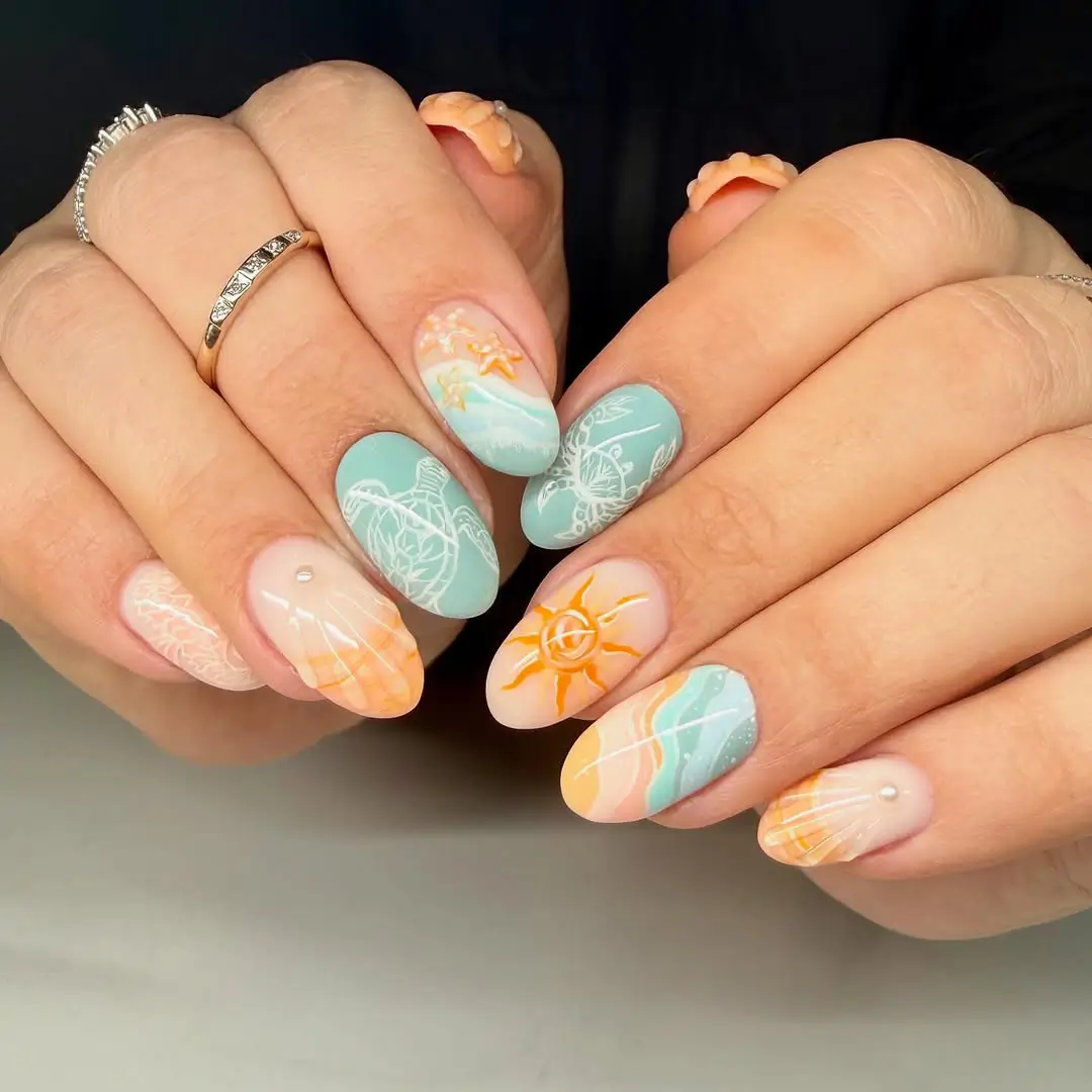 Sea Turtle And Sun Coastal Designs