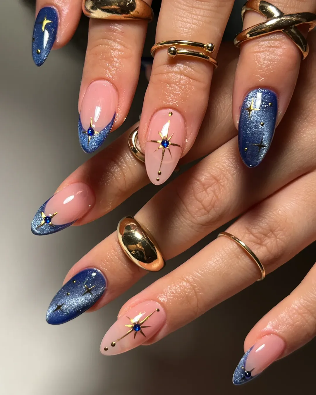 Shimmering Night Sky Nails