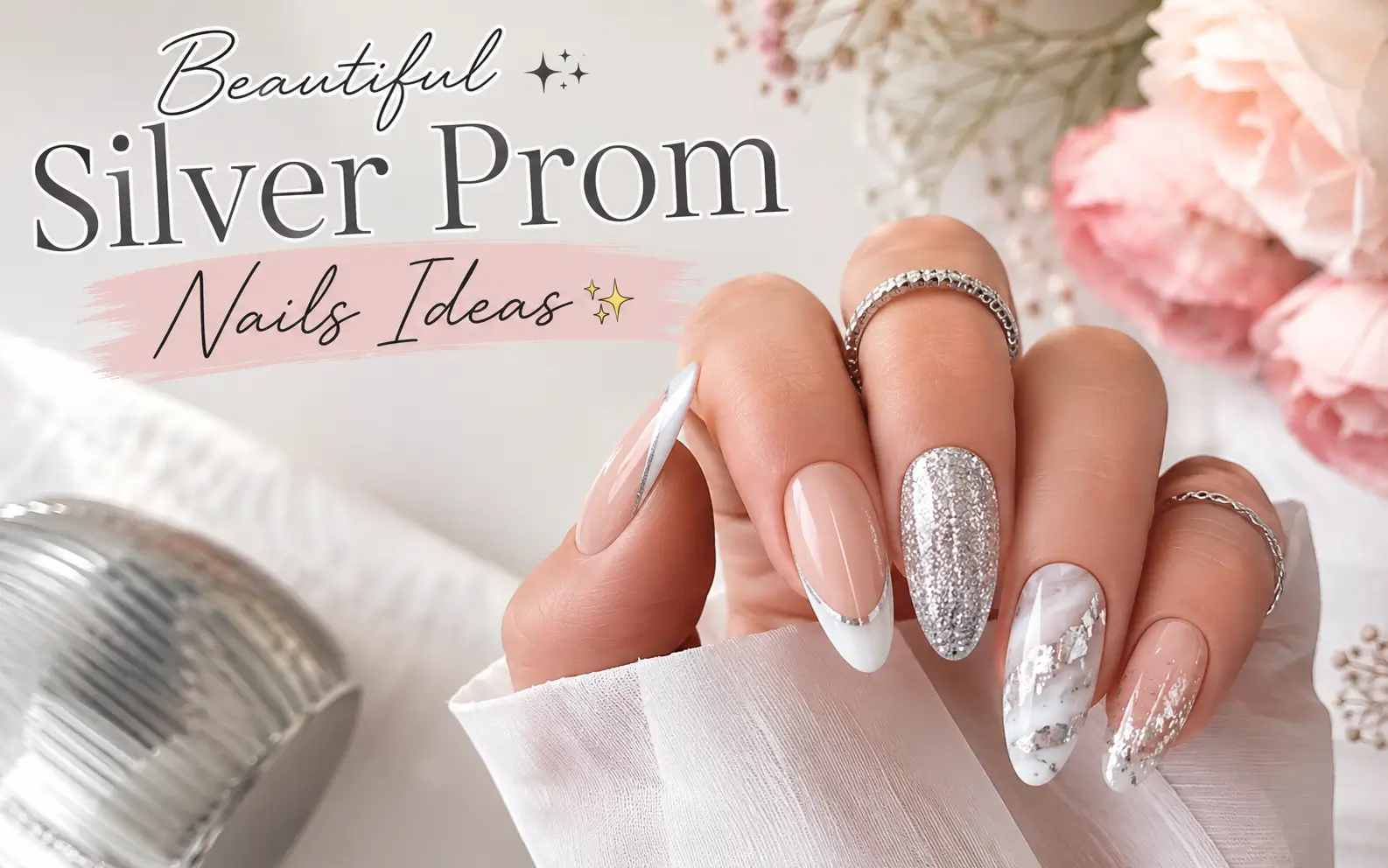 Silver Prom Nails