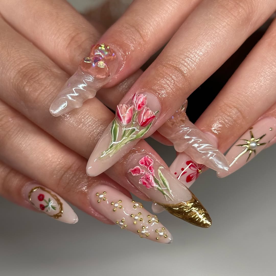 Spring Florals with Metallic Accents