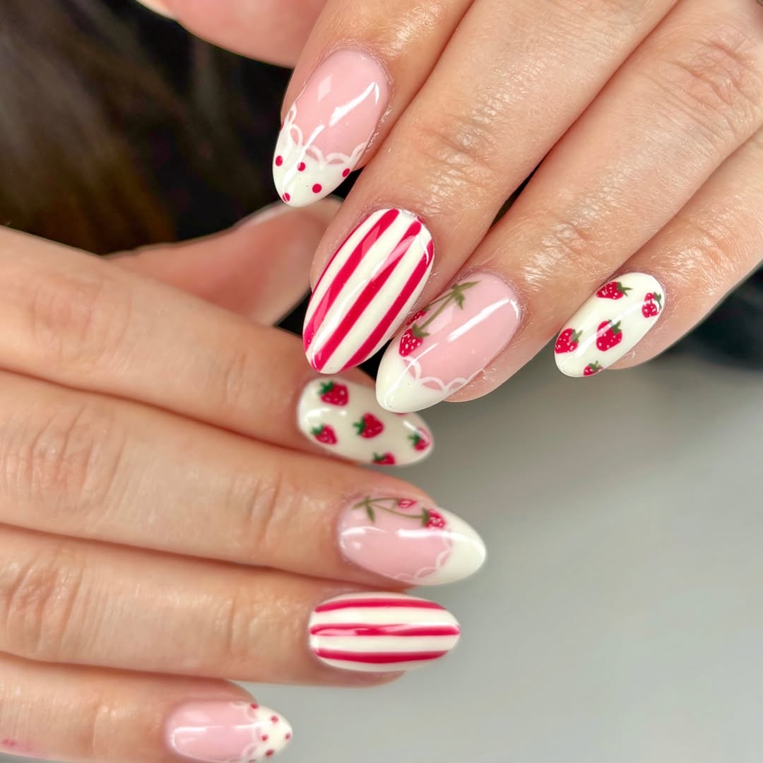 Strawberry Prints and Striped Patterns