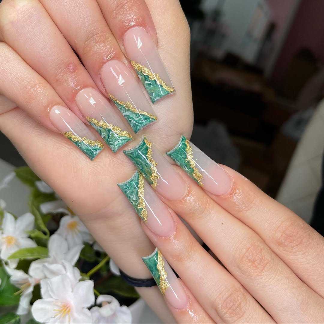 Tapered Gold Foil Marble Tips