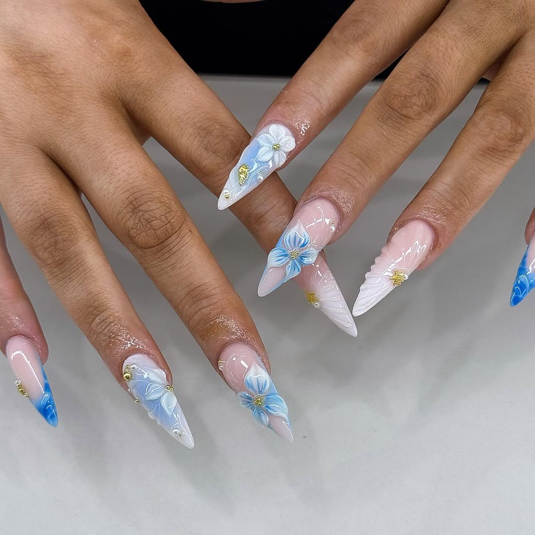 Textured Swirls and Ocean Accents